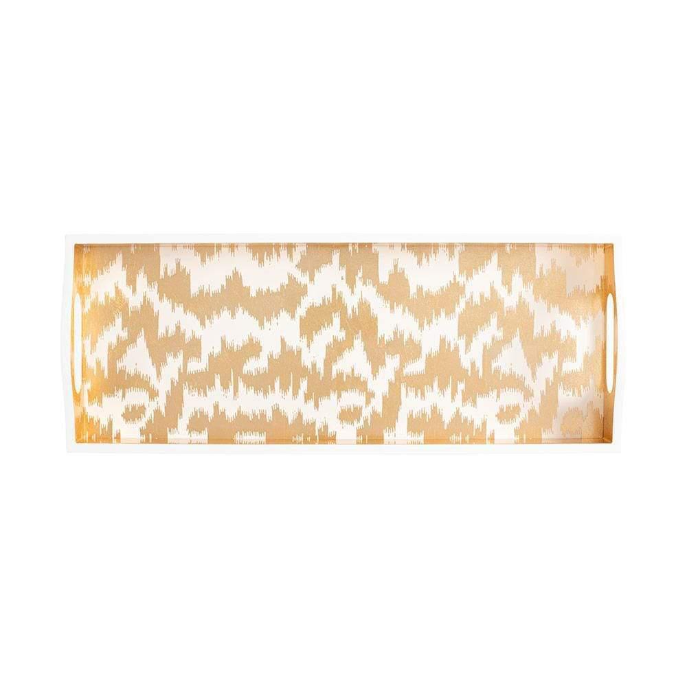 Gold Modern Moiré Lacquer Bar Tray